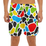 Colorful Cow Print Men's Split Running Shorts