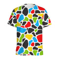 Colorful Cow Print Men's Athletic T-Shirt