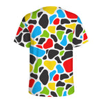 Colorful Cow Print Men's Sports T-Shirt