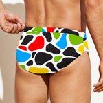 Colorful Cow Print Men's Swim Briefs