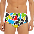 Colorful Cow Print Men's Triangle Swim Briefs