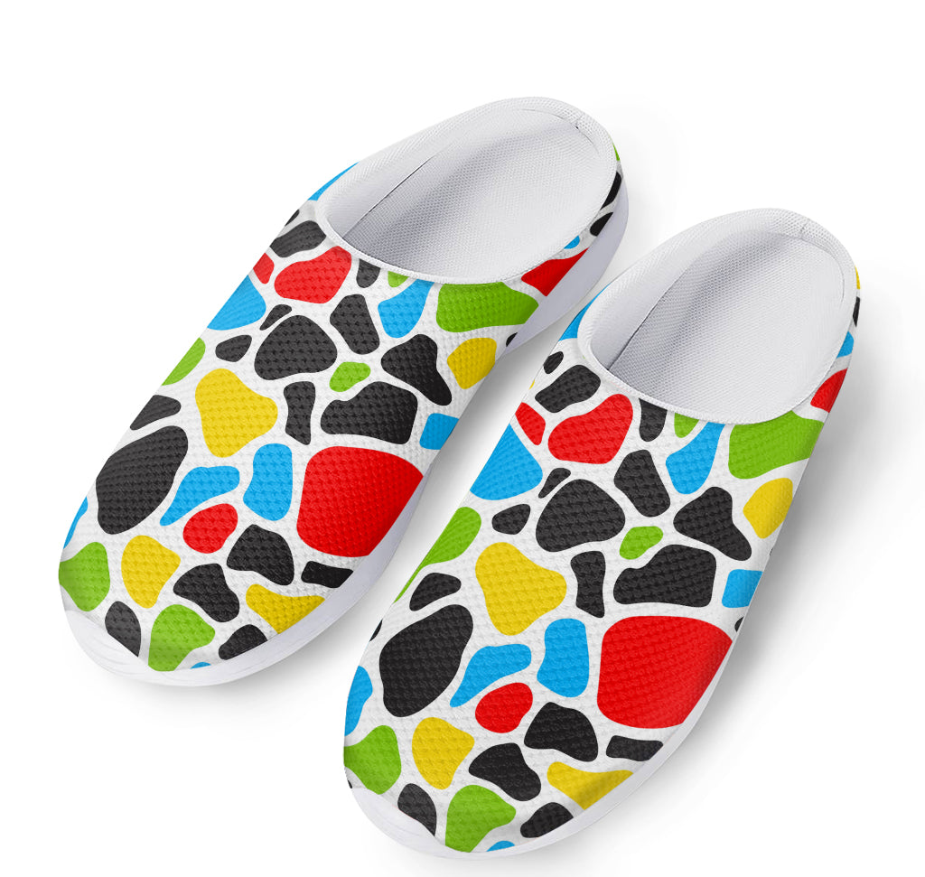 Colorful Cow Print Mesh Casual Shoes