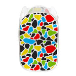 Colorful Cow Print Mesh Laundry Hamper