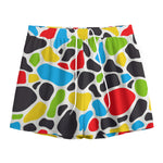 Colorful Cow Print Mesh Shorts