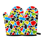 Colorful Cow Print Oven Mitts