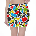 Colorful Cow Print Pencil Mini Skirt
