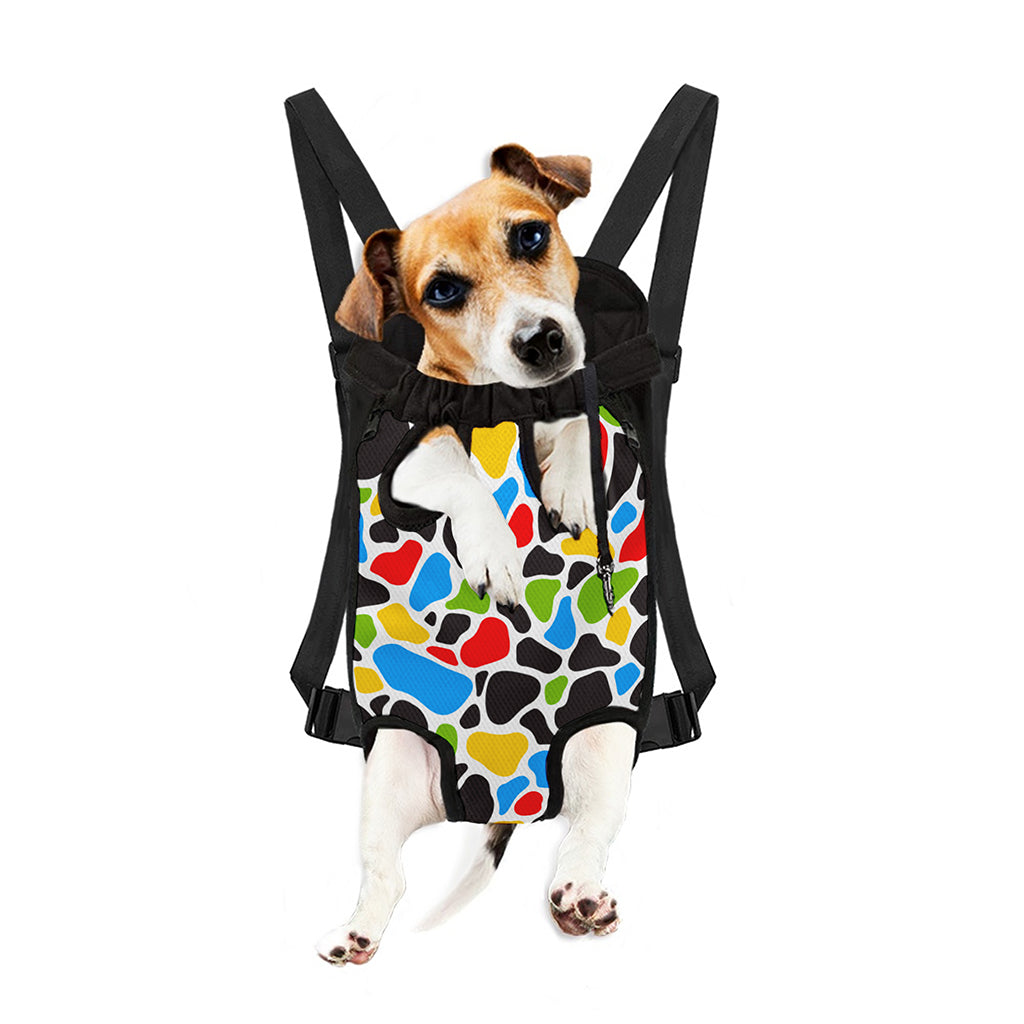 Colorful Cow Print Pet Carrier Backpack