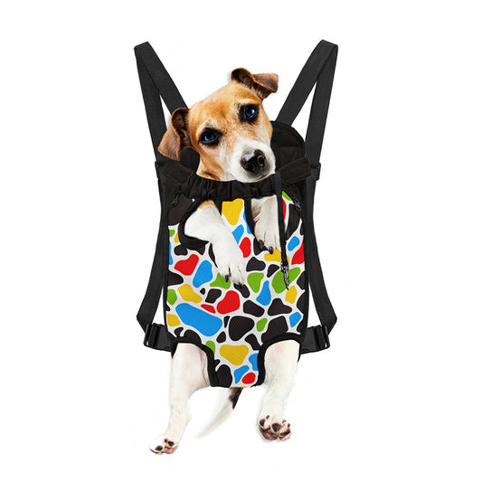 Colorful Cow Print Pet Carrier Backpack