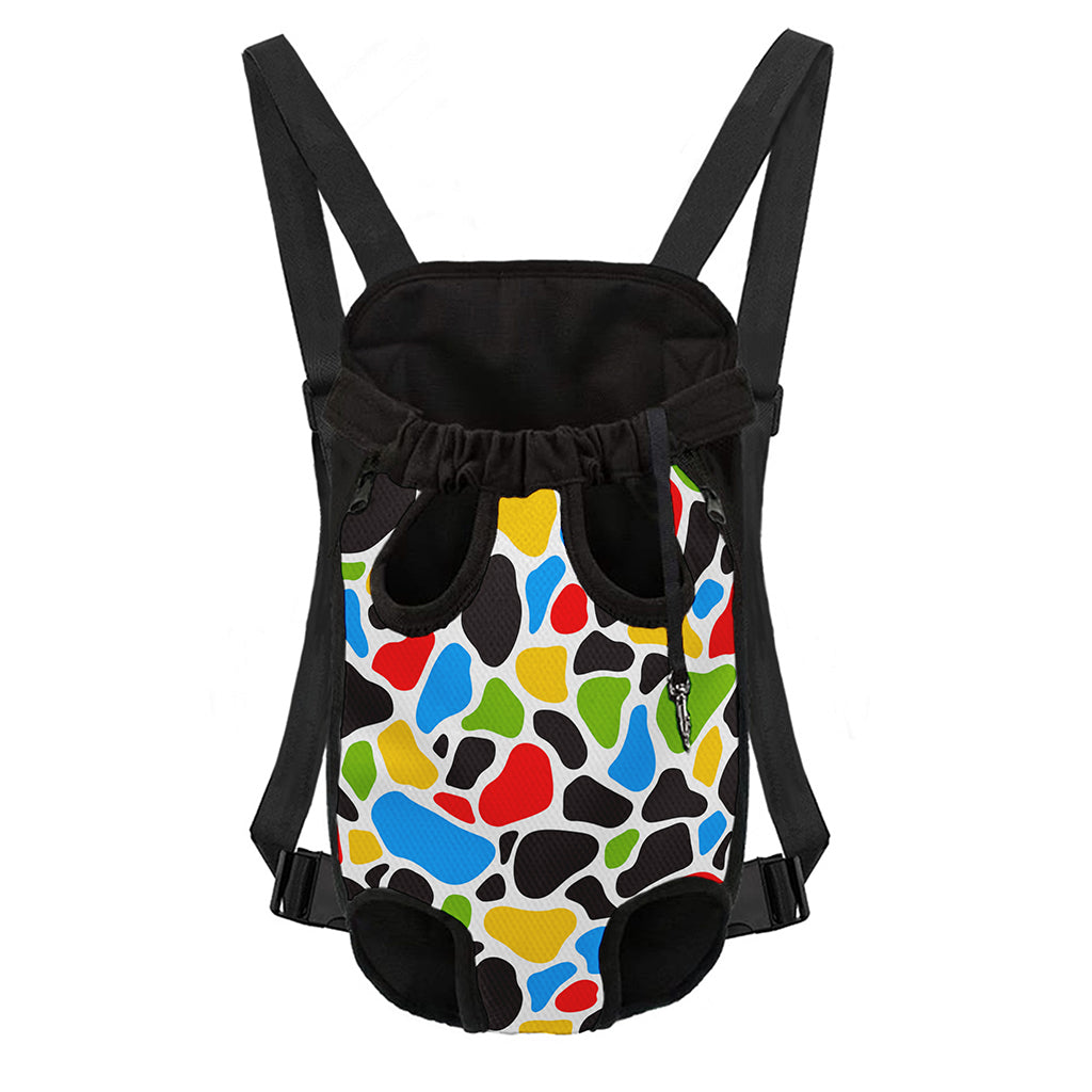 Colorful Cow Print Pet Carrier Backpack