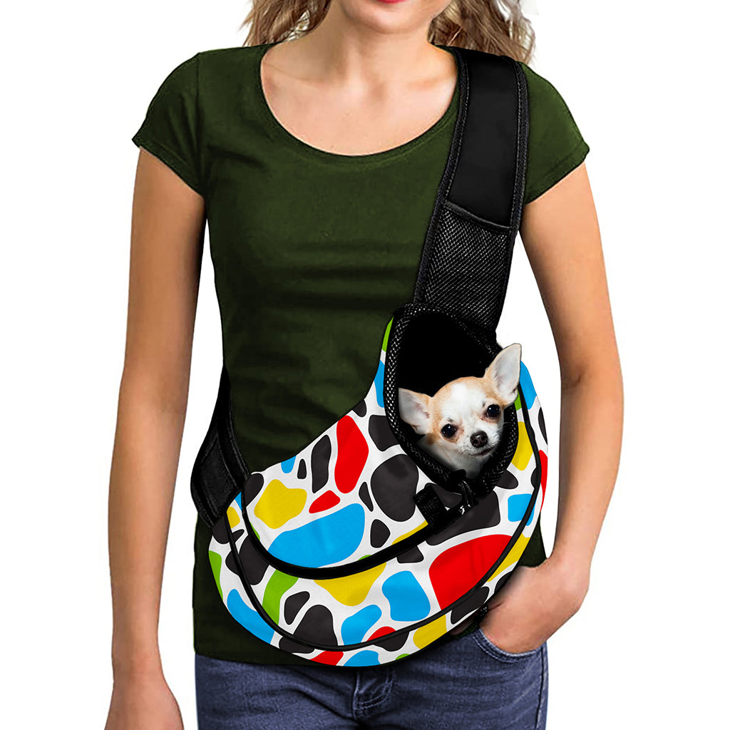 Colorful Cow Print Pet Sling Carrier