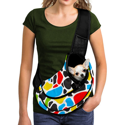 Colorful Cow Print Pet Sling Carrier