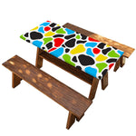 Colorful Cow Print Picnic Table Cover