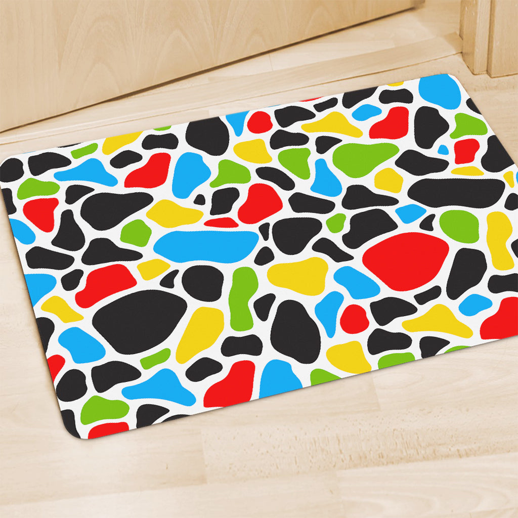Colorful Cow Print Polyester Doormat