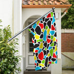 Colorful Cow Print Polyester Flag