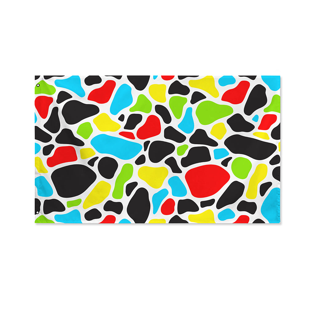 Colorful Cow Print Polyester Flag