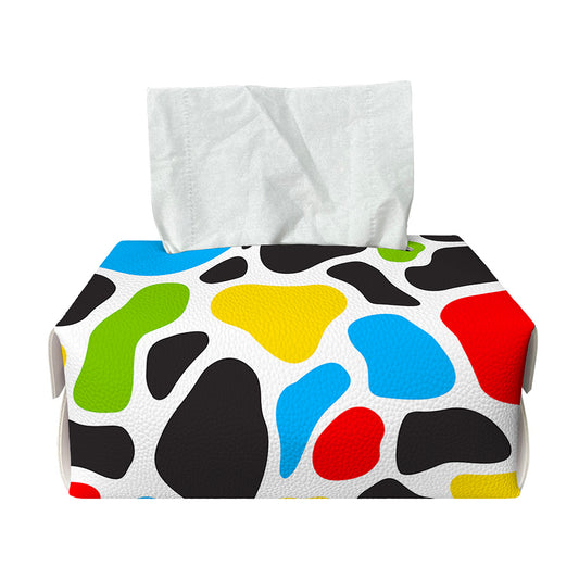 Colorful Cow Print Rectangle Tissue Box Cover