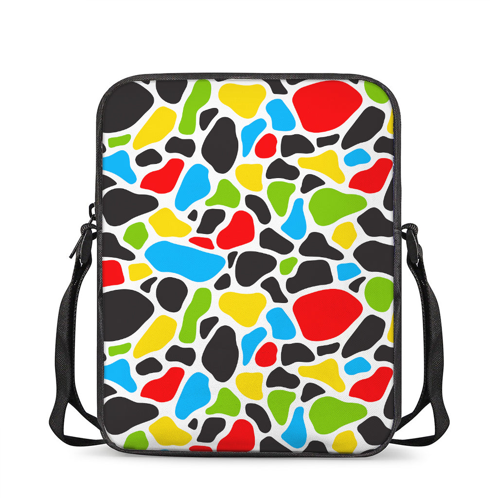 Colorful Cow Print Rectangular Crossbody Bag
