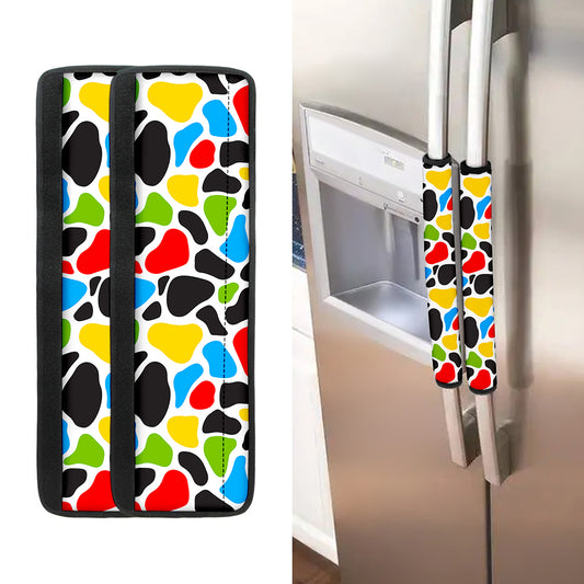 Colorful Cow Print Refrigerator Handle Covers