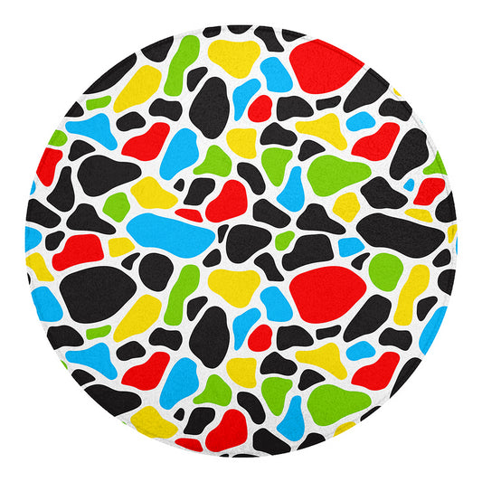 Colorful Cow Print Round Blanket