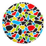 Colorful Cow Print Round Blanket