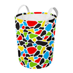Colorful Cow Print Round Laundry Basket