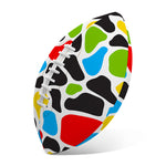 Colorful Cow Print Rugby Ball