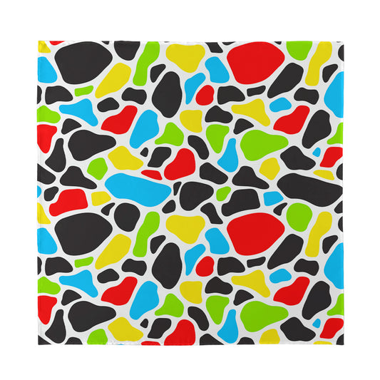 Colorful Cow Print Silk Bandana