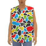 Colorful Cow Print Sleeveless Baseball Jersey