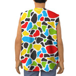 Colorful Cow Print Sleeveless Baseball Jersey