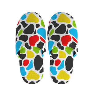 Colorful Cow Print Slippers