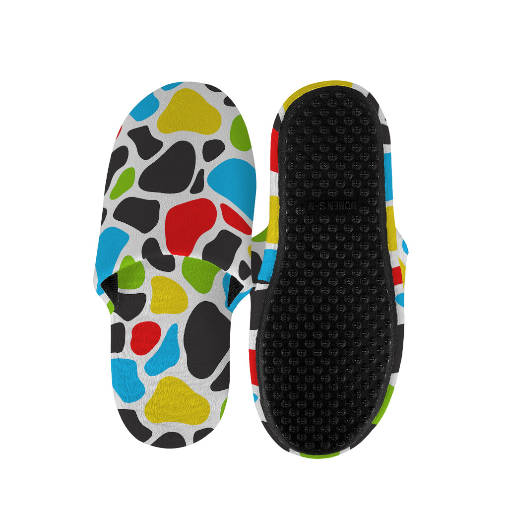 Colorful Cow Print Slippers