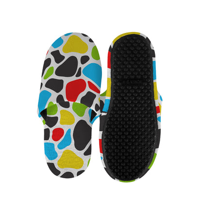 Colorful Cow Print Slippers