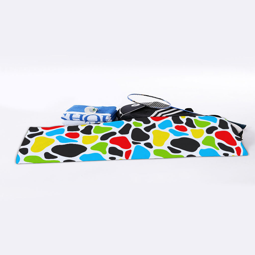 Colorful Cow Print Sports Towel