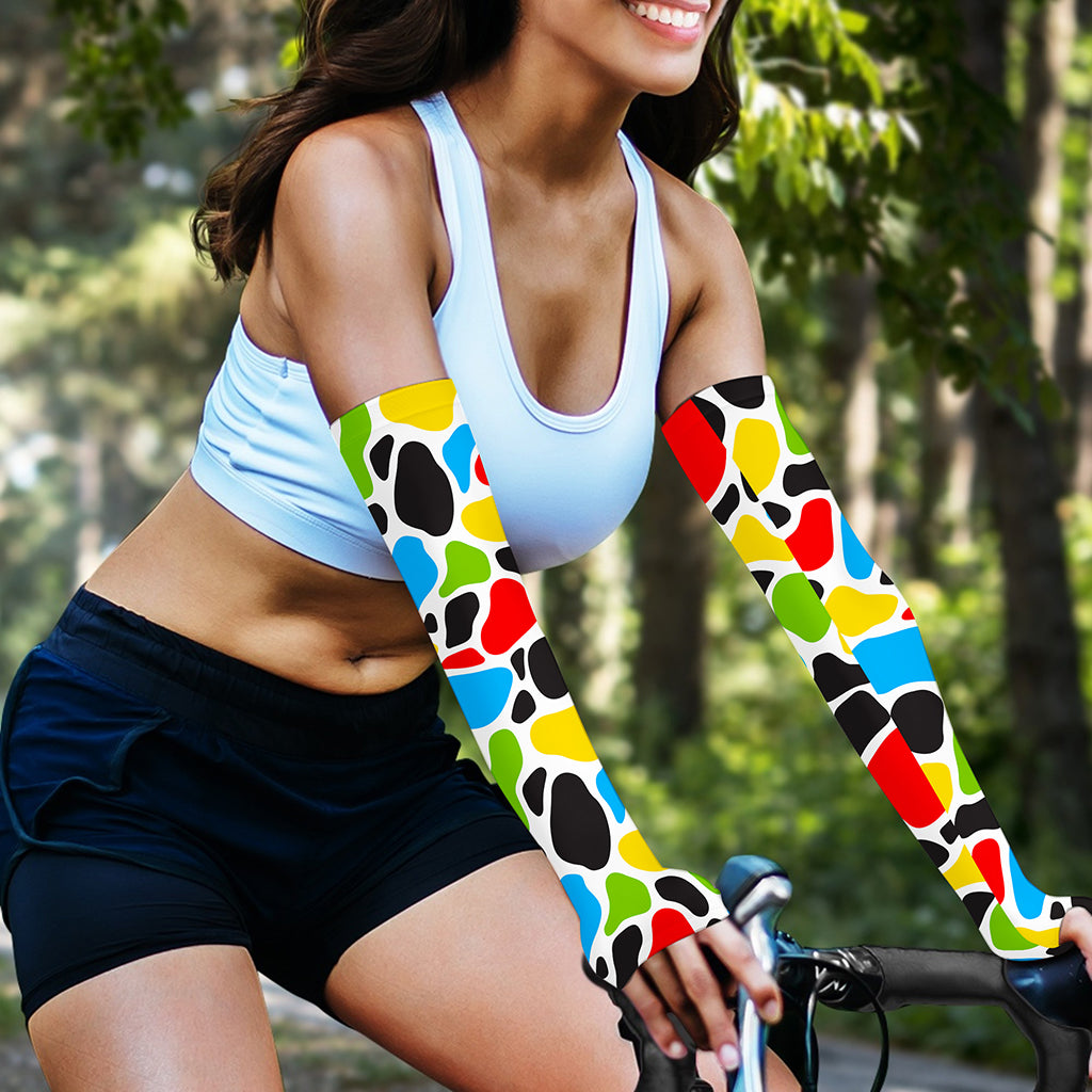 Colorful Cow Print Sun Protection Arm Sleeves