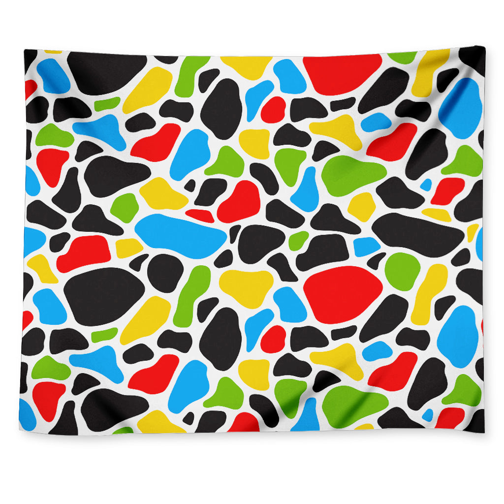 Colorful Cow Print Tapestry