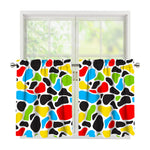 Colorful Cow Print Tier Curtains
