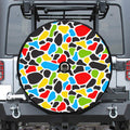 Colorful Cow Print Tire Cover With Camera Hole