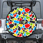 Colorful Cow Print Tire Cover With Camera Hole