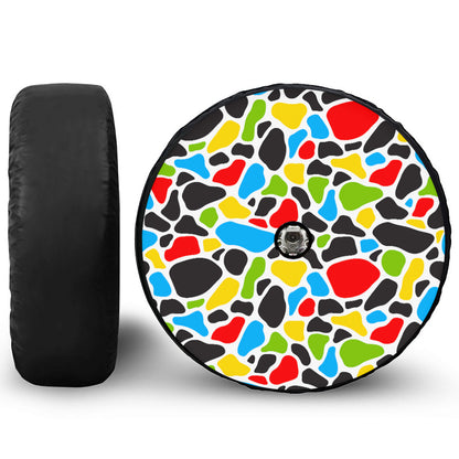 Colorful Cow Print Tire Cover With Camera Hole