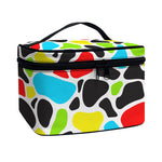 Colorful Cow Print Travel Makeup Bag
