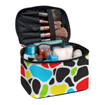 Colorful Cow Print Travel Makeup Bag