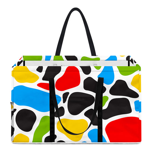Colorful Cow Print Utility Tote Bag