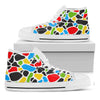 Colorful Cow Print White High Top Sneakers