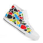 Colorful Cow Print White High Top Sneakers