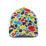 Colorful Cow Print White Mesh Trucker Cap