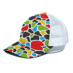 Colorful Cow Print White Mesh Trucker Cap