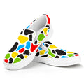 Colorful Cow Print White Slip On Sneakers