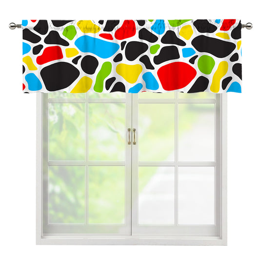 Colorful Cow Print Window Valance