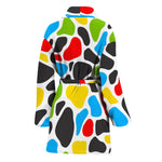 Colorful Cow Print Women's Bathrobe