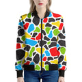 Colorful Cow Print Women's Bomber Jacket